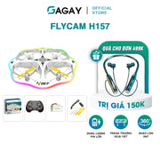 Flycam H157 động cơ không chổi than, thời gian bay 10-15p, dải đèn led gradient nhiều màu sắc