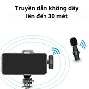 Micro thu âm K9, micro cài áo, khử âm nhiễu hiệu quả, chất lượng âm thanh tốt, thời lượng pin 3-4h