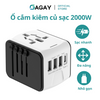 Ổ cắm kiêm củ sạc 2000W 3 cổng USB, 1 TypeC, sạc đa năng, an toàn, tiện lợi, ổ cắm tương thích trên toàn thế giới