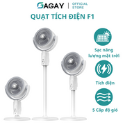 Quạt tích điện F1, 5 tốc độ gió mạnh, hẹn giờ 8h, xoay dọc 180 độ