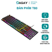 Bàn phím gaming có đèn led 7 màu phím tròn keyboard chơi game T Wolf T80