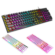 Bàn phím gaming có đèn led 7 màu phím tròn keyboard chơi game T Wolf T80