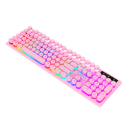 Bàn phím gaming có đèn led 7 màu phím tròn keyboard chơi game T Wolf T80