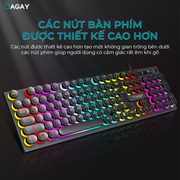 Bàn phím gaming có đèn led 7 màu phím tròn keyboard chơi game T Wolf T80