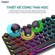 Bàn phím gaming có đèn led 7 màu phím tròn keyboard chơi game T Wolf T80