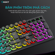 Bàn phím gaming có đèn led 7 màu phím tròn keyboard chơi game T Wolf T80