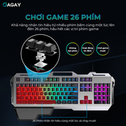 Bàn phím máy tính GX80, bàn phím giả cơ, bàn phím Gaming LED 7 màu Có Dây, Chơi Game siêu nét