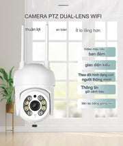 Camera ICSEE 2 Wifi Camera Giám Sát Trong Nhà Ngoài Trời Xoay 4 Chiều