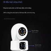 Camera LEAN-208 Wifi Camera Giám Sát Trong Nhà Xoay 4 Chiều 2 Camera Dễ Dàng Cài Đặt