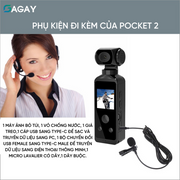 Camera mini Pocket 2 4K thể thao, đa dạng chức năng, máy ảnh mini cảm biến chất lượng cao