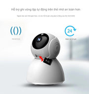 Camera wifi V380 camera gia đình xoay 4 chiều hình ảnh sắc nét