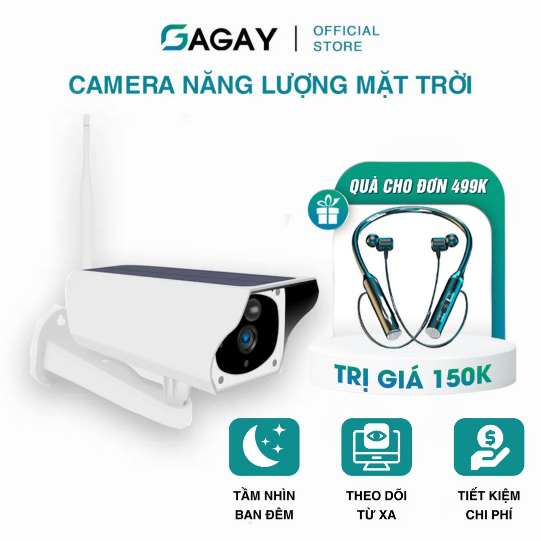 Camera Năng Lượng Mặt Trời 1080P HD WiFi Đôi Nguồn Sáng Phát Hiện Chuyển Động 2 Chiều