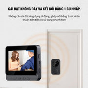 Chuông cửa không dây M12 đàm thoại 2 chiều dễ dàng sử dụng không cần kết nối apps