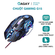 Chuột máy tính chuột Gaming G15 chuột LED đổi màu cực đỉnh, bề mặt phủ sơn bóng dây bọc dù chuyên chơi game