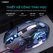 Chuột máy tính chuột Gaming G15 chuột LED đổi màu cực đỉnh, bề mặt phủ sơn bóng dây bọc dù chuyên chơi game