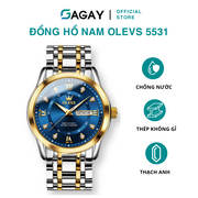 Đồng Hồ Nam OLEVS 5513 Dây Thép Không Gỉ Chống Thấm Nước Mặt Lịch Thời Trang