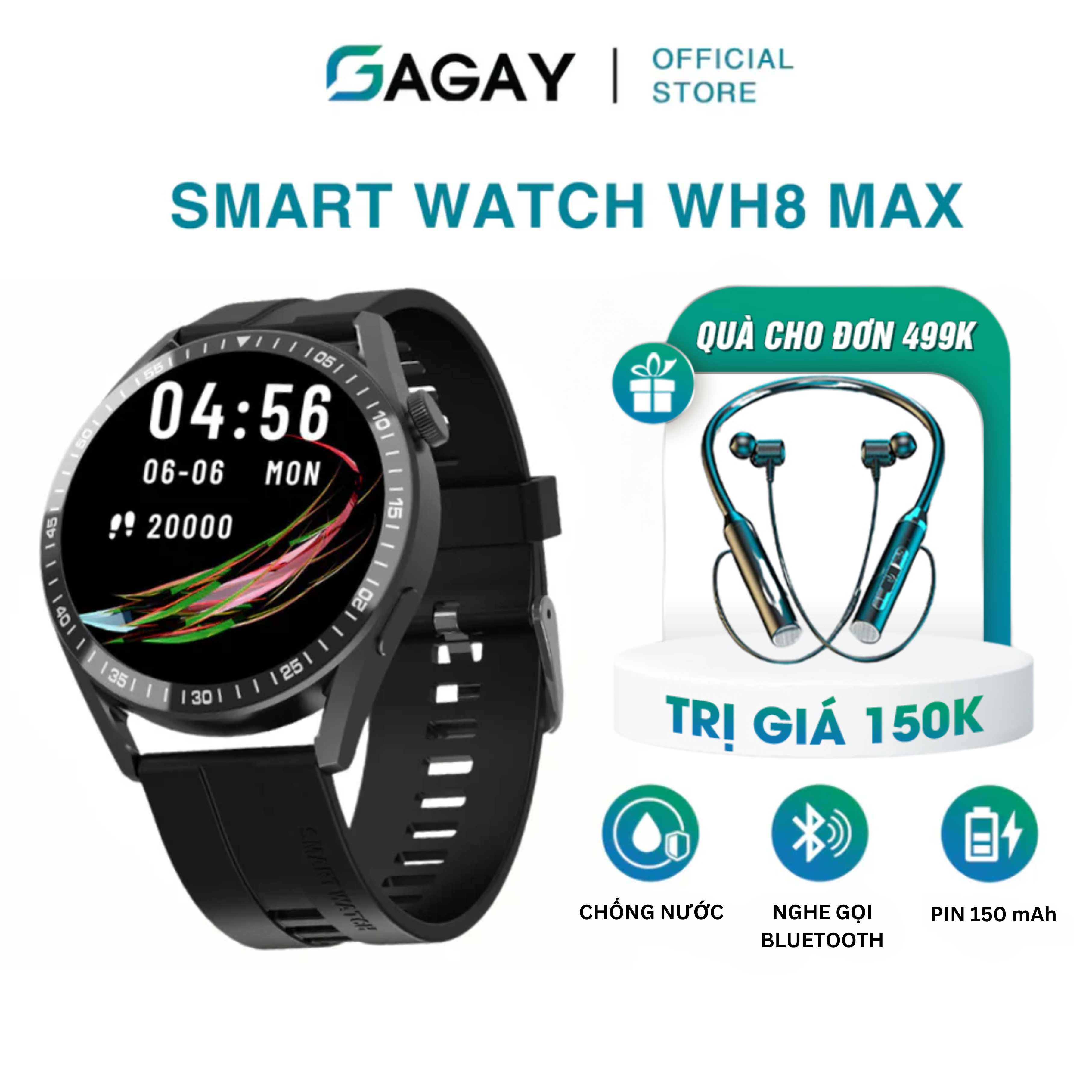 Đồng Hồ Thông Minh WH8 MAX Đồng Hồ Nghe Gọi Bluetooth Theo Dõi Sức Khỏe