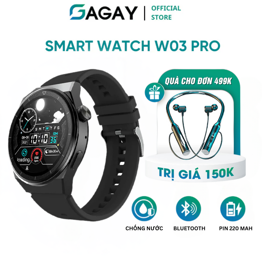 Đồng hồ thông minh WO3 Pro Watch, Smart Watch thể thao điện tử theo dõi sức khoẻ 24/7, chống thấm nước