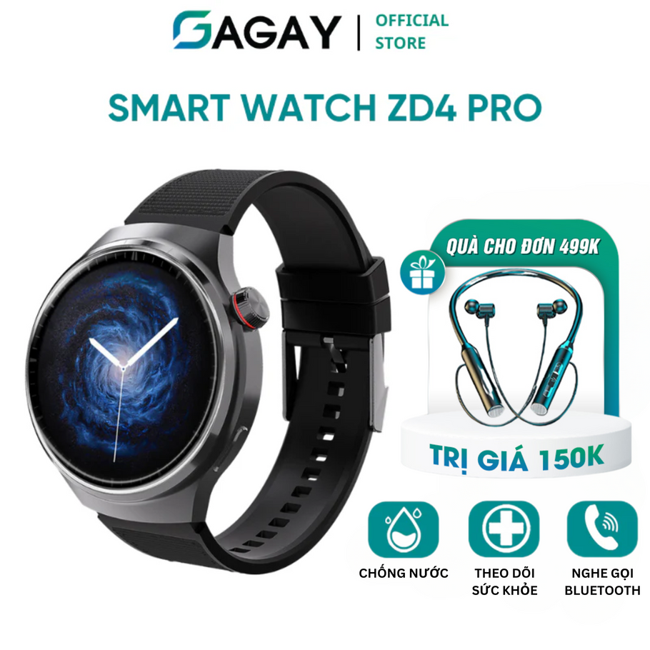 Đồng hồ thông minh ZD4 PRO, smart watch thể thao màn hình 1.5 inch, pin lớn