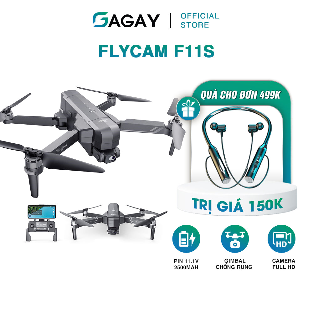 Flycam SJRC F11S Pro - Camera 4K Gimbal 2 trục chống rung hoàn hảo