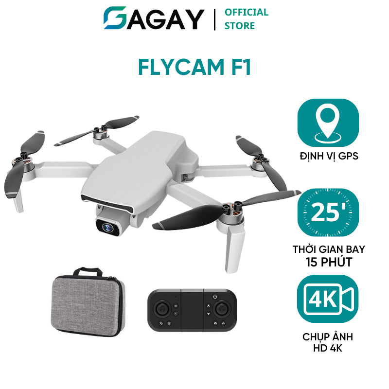 Flycam F1 Động Cơ Không Chổi Than, Flycam GPS, Camera HD, Dung Lượng Pin Siêu Lớn