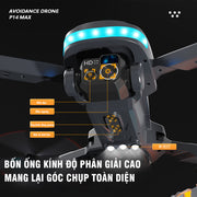 Flycam giá rẻ P14 động cơ chổi than, dung lượng pin lâu, camera góc rộng