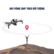 Flycam M218 Máy Bay Điều Khiển Từ Xa Camera Sắc Nét Gimbal Chống Rung 3 Trục Có GPS