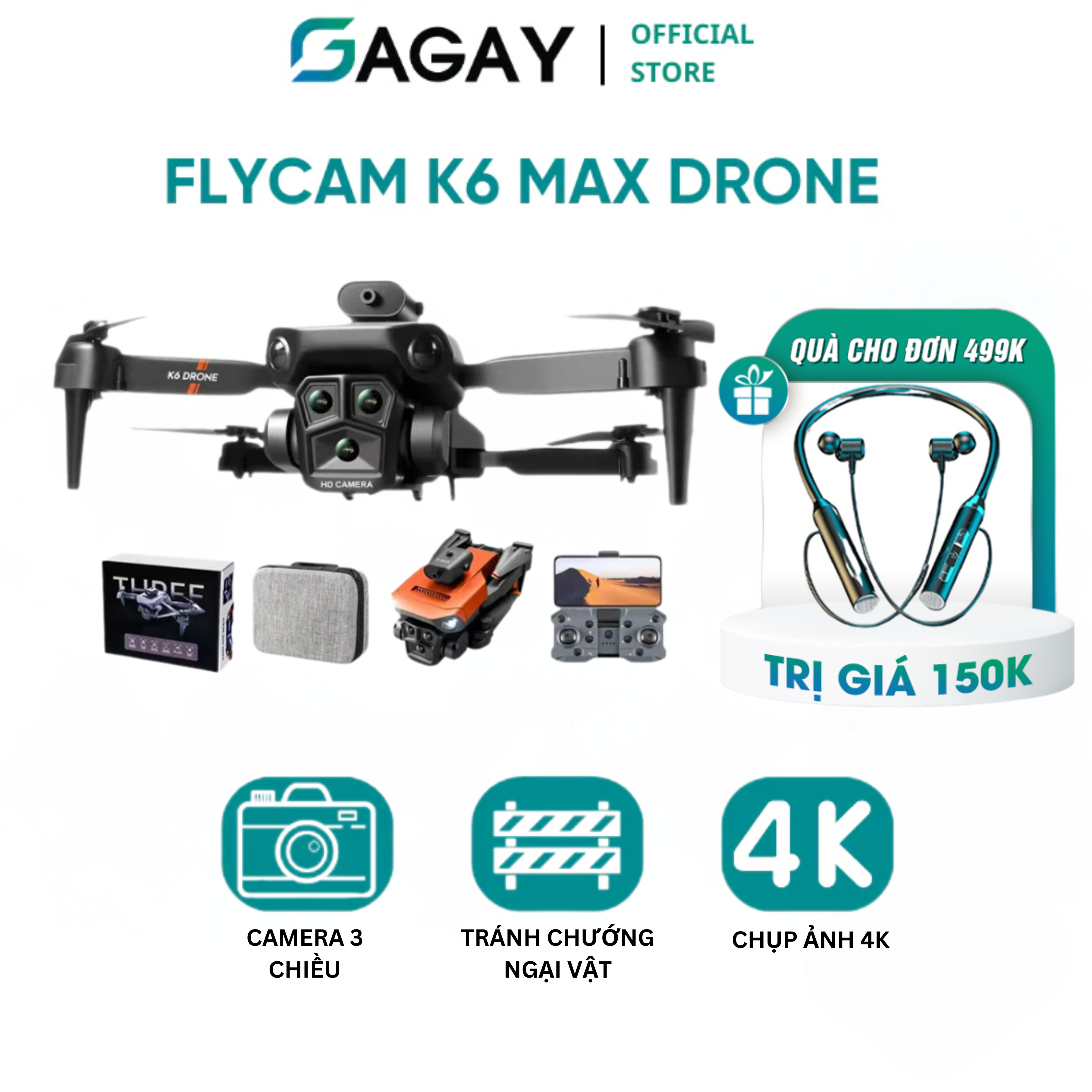 Flycam máy bay không người lái K6 Max Drone