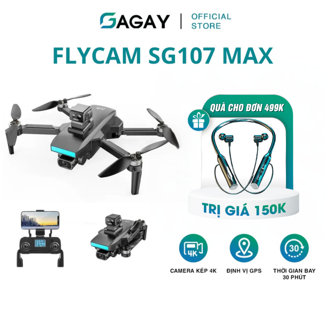 Flycam SG107 MAX Flycam động cơ không chổi than cảm biến chống va chạm hình ảnh sắc nét